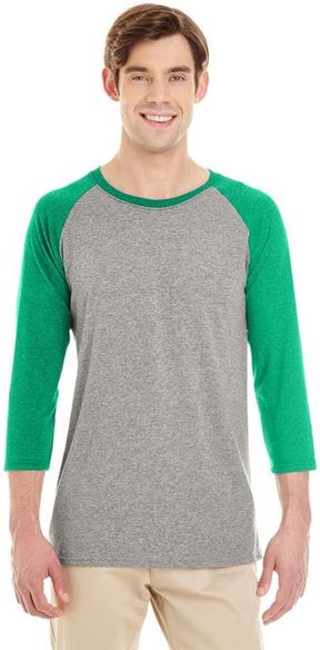 Jerzees Adult 4.5-ounce. TRI-BLEND Baseball Raglan